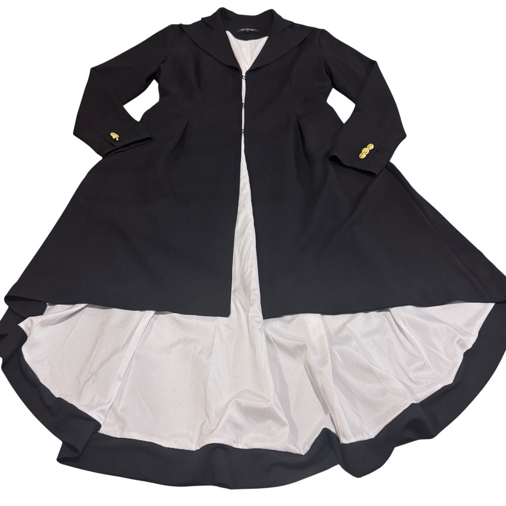 Black Dovetail  High Low Coat Witchy Vampire Costume Dark Academia Wmns L
